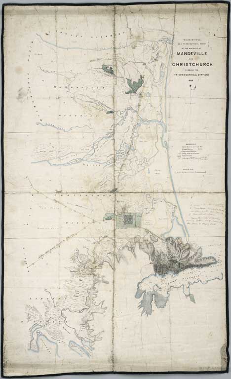 Trigonometrical and topographical survey of the districts of Mandeville and Christchurch: shewing the trigonometrical stations, 1850 / J. Thomas, chief surveyor. 1850 Trigonometrical and topographical survey of the districts of Mandeville and Christchurch: shewing the trigonometrical stations, 1850 / J. Thomas, chief surveyor. 1850