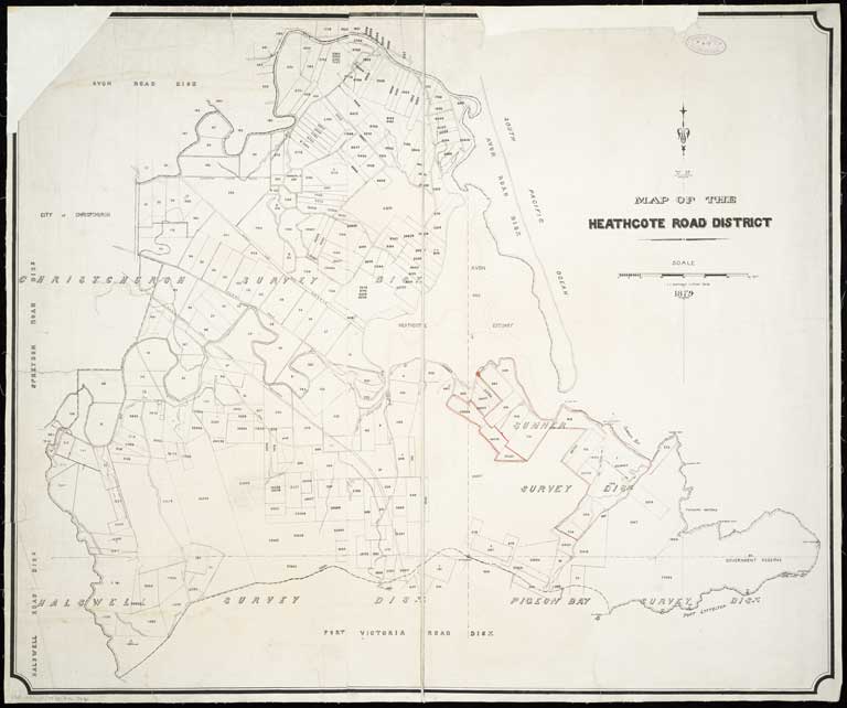 Map of the Heathcote Road district 1879 Map of the Heathcote Road district 1879