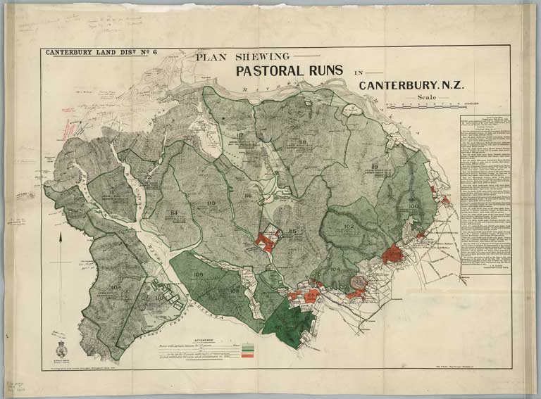 Canterbury Land District. No. 6 plan shewing pastoral runs in Canterbury N.Z. 1889 Canterbury Land District. No. 6 plan shewing pastoral runs in Canterbury N.Z. 1889