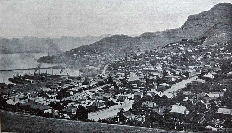 Lyttelton, from a spot near the time ball tower. Lyttelton, from a spot near the time ball tower.