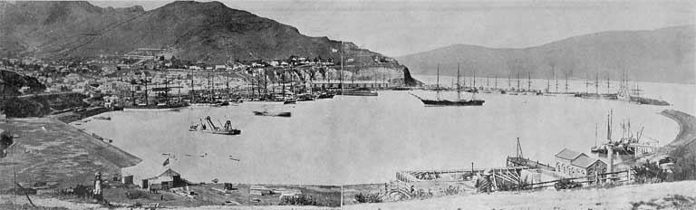 Lyttelton on a day in 1882. Lyttelton on a day in 1882.
