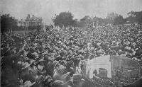 One section of the unprecedented crowd in Latimer Square.
