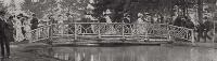 Crossing the bridge to the tea house.
