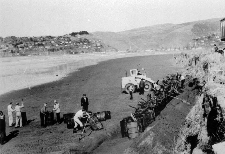 Work on shore protection at South Brighton beach. Work on shore protection at South Brighton beach.