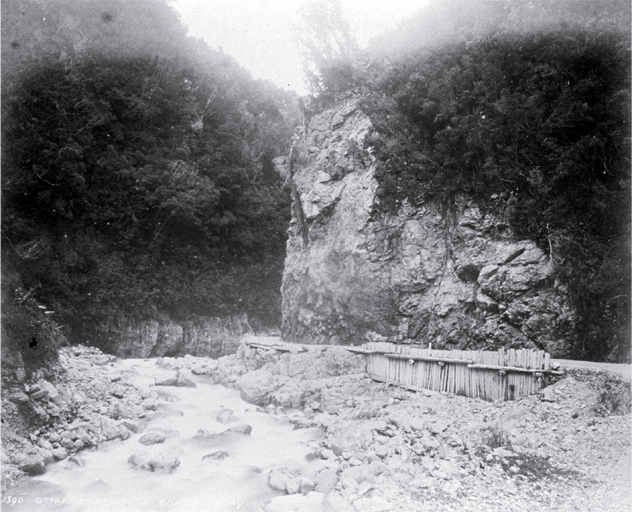 The road through the Otira Gorge, Arthur's Pass, on the West Coast route The road through the Otira Gorge, Arthur's Pass, on the West Coast route