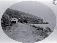 View of the road past the Sumner hotel and the store, towards the Clifton Spur, Christchurch