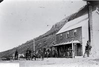 Cyclists on a trip to Akaroa, at the Little River Hotel