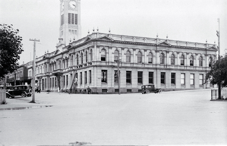 On the corner of George and Latter Streets, Timaru, the Oamaru stone municipal building was completed in 1912 On the corner of George and Latter Streets, Timaru, the Oamaru stone municipal building was completed in 1912