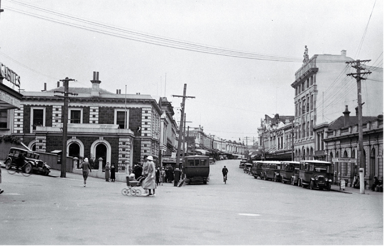 Looking north up Stafford Street, Timaru, from where it intersects with George Street Looking north up Stafford Street, Timaru, from where it intersects with George Street