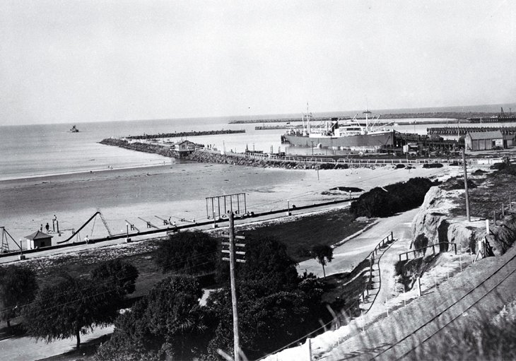 A view of the Port of Timaru from the promenade above Caroline Bay A view of the Port of Timaru from the promenade above Caroline Bay