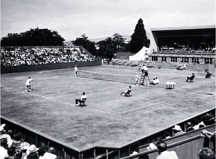 Men's single match under way at the New Zealand Lawn Tennis Championships at Wilding Park Men's single match under way at the New Zealand Lawn Tennis Championships at Wilding Park