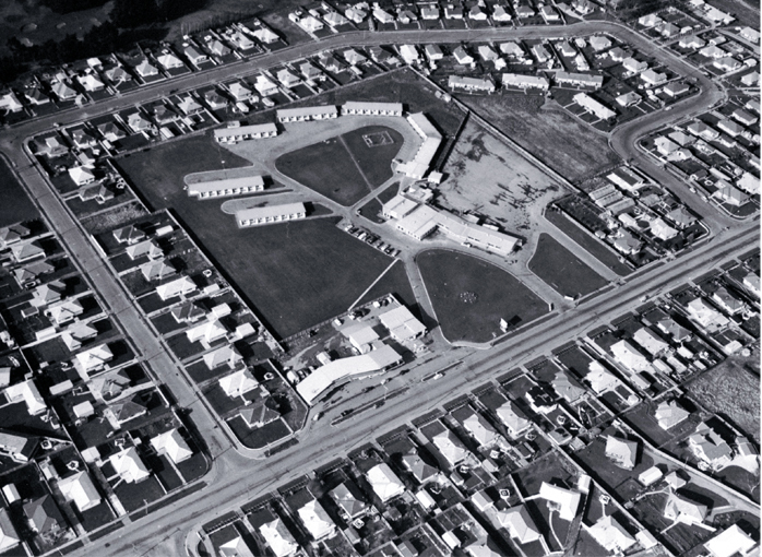 Aerial view of the Shirley Lodge Hotel, one of New Zealand's leading motor hotels, situated on Marshlands Road Aerial view of the Shirley Lodge Hotel, one of New Zealand's leading motor hotels, situated on Marshlands Road