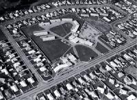 Aerial view of the Shirley Lodge Hotel, one of New Zealand's leading motor hotels, situated on Marshlands Road [196-]