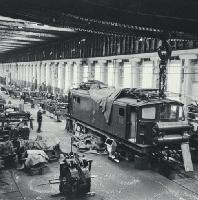 Christchurch to Lyttelton suburban Ec electric locomotive undergoing maintenance in the Addington Workshops