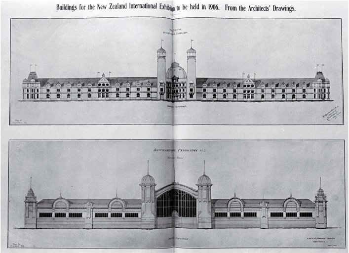 New Zealand International Exhibition 1906-1907 : architect's drawings. New Zealand International Exhibition 1906-1907 : architect's drawings.