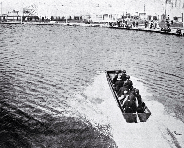 New Zealand International Exhibition 1906-1907 : sequence of going down the water chute. New Zealand International Exhibition 1906-1907 : sequence of going down the water chute.
