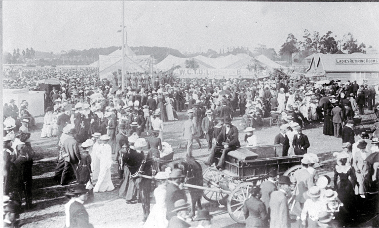 A view of the crowd attending the Canterbury Agricultural and Pastoral Association's Metropolitan Show, held at the Addington Showgrounds A view of the crowd attending the Canterbury Agricultural and Pastoral Association's Metropolitan Show, held at the Addington Showgrounds