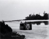 The cage bridge across the Taramakau River near Kumara, Westland
