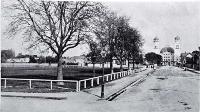 A view down Kilmore Street from Cranmer Square of the towers & grand dome of the main entrance