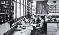 Students in a laboratory class in wood technology, School of Forestry, Canterbury College