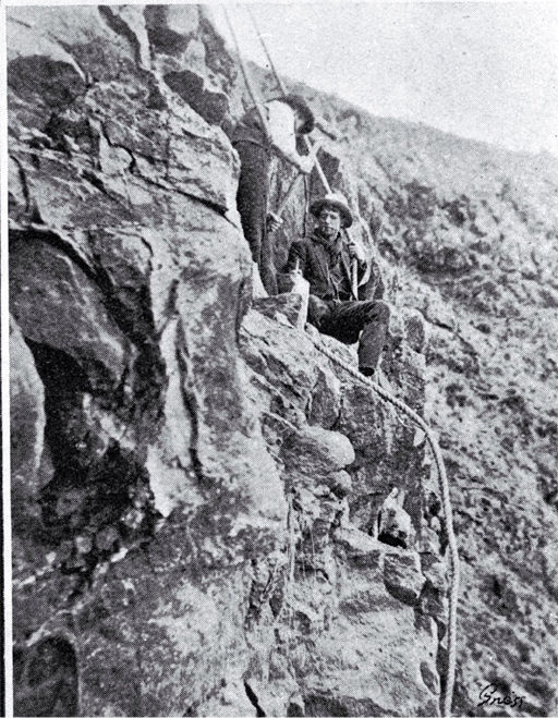 Construction of the road at Morgan's Valley, Heathcote, showing the difficulties that had to be overcome Construction of the road at Morgan's Valley, Heathcote, showing the difficulties that had to be overcome