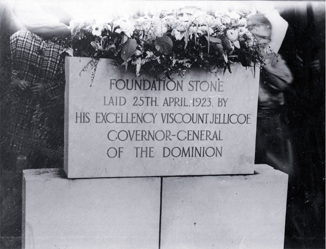 The foundation stone of the Bridge of Remembrance The foundation stone of the Bridge of Remembrance