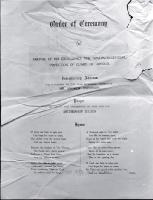 Page one of the order of ceremony for the laying of the foundation stone, Bridge of Remembrance