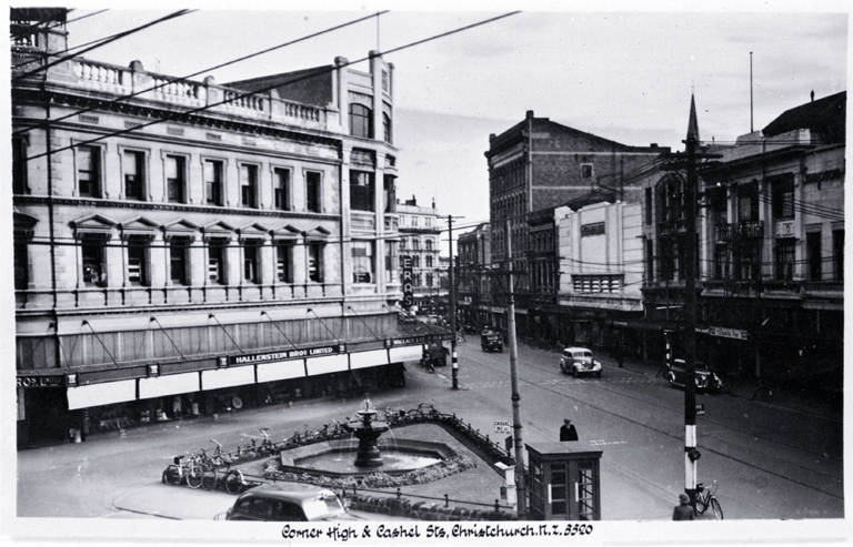 Corner of High and Cashel Streets, looking north-west Corner of High and Cashel Streets, looking north-west