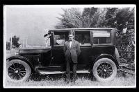 A 1924 Dodge sedan with registration HCC106 (Hutt County Council no. 105)