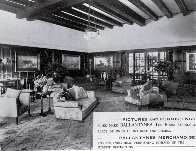 Tearoom lounge, J. Ballantyne & Co., Christchurch Tearoom lounge, J. Ballantyne & Co., Christchurch