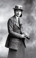 Mounted photograph by Standish and Preece of Ngaio Marsh (school prefect) in her St. Margaret's College school uniform