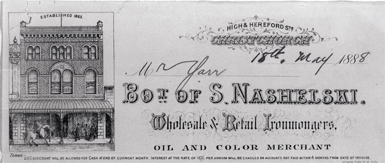 Taken from an invoice supplied by S. Nashelski, wholesale & retail ironmongers Taken from an invoice supplied by S. Nashelski, wholesale & retail ironmongers
