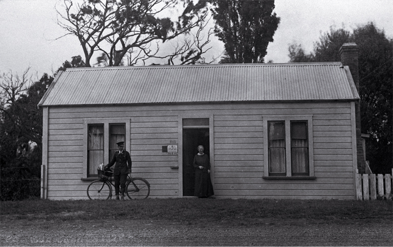 Amelia Frances Rogers (1849-1928) pictured with a postman, Mr Heffenden, outside 348 New Brighton Road which was also the Burwood Post Office until 1928 Amelia Frances Rogers (1849-1928) pictured with a postman, Mr Heffenden, outside 348 New Brighton Road which was also the Burwood Post Office until 1928