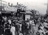 The last tram travels from the New Brighton Post Office to the pier