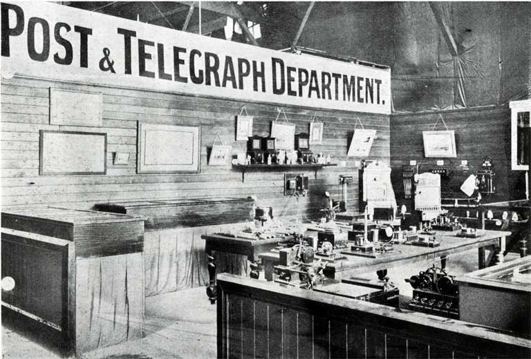 Exhibits of telegraphic apparatus. Exhibits of telegraphic apparatus.