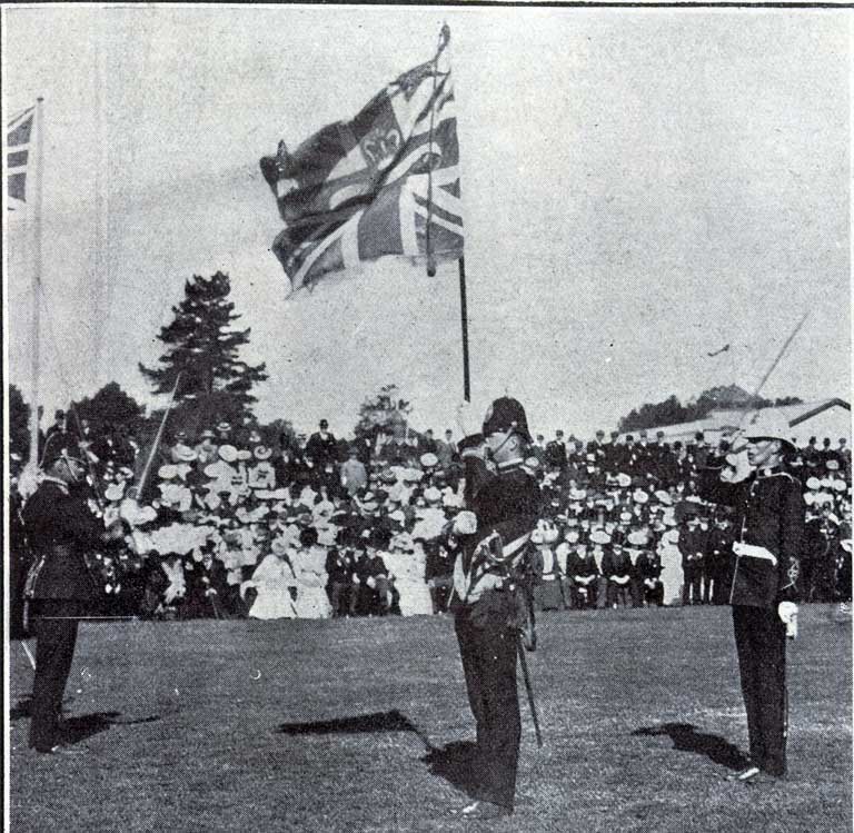 This represents the actual “trooping of the colours” This represents the actual “trooping of the colours”