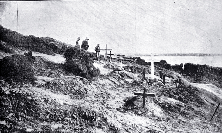 Graves of officers of the Australian and New Zealand Army Corps on the Gallipoli Peninsula