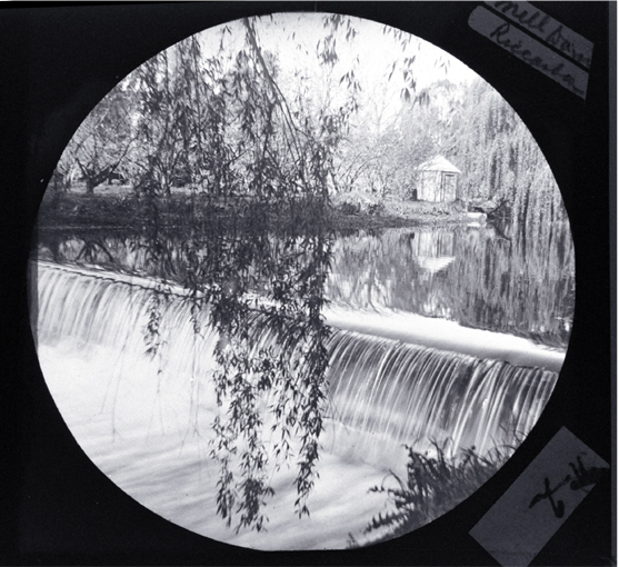 Dam built for the Riccarton Mill, forming the Mona Vale mill pond Dam built for the Riccarton Mill, forming the Mona Vale mill pond