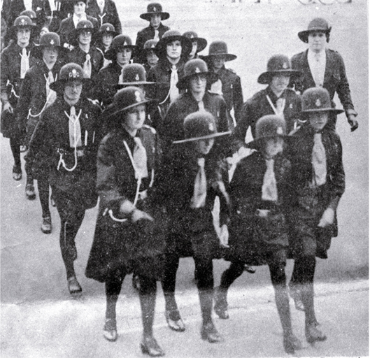 The First Rakaia Girl Guide Company marches at Cathedral Square, Feb. 1932 The First Rakaia Girl Guide Company marches at Cathedral Square, Feb. 1932
