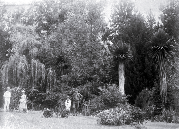 The Ritchie family in their garden The Ritchie family in their garden