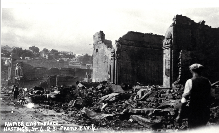 Hastings Street after the Napier earthquake Hastings Street after the Napier earthquake