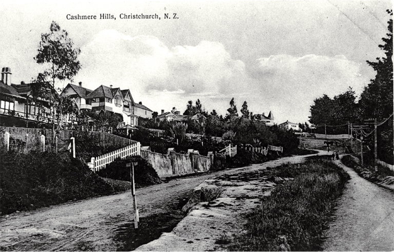 Houses on Dyers Pass Road at the junction with Cracroft Terrace, Cashmere, Christchurch Houses on Dyers Pass Road at the junction with Cracroft Terrace, Cashmere, Christchurch