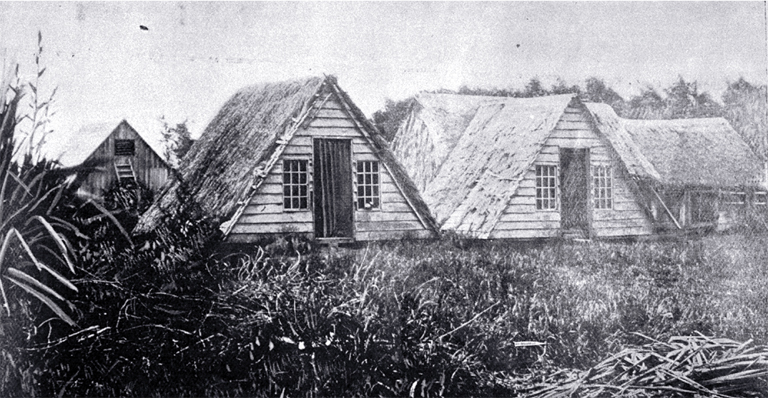 Settlers' V huts at Riccarton Settlers' V huts at Riccarton