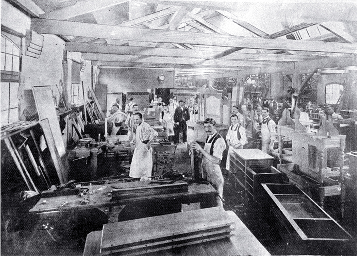 A view of the interior of Messrs J Ballantyne & Company's furniture factory A view of the interior of Messrs J Ballantyne & Company's furniture factory