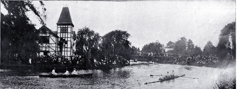 Opening of the Christchurch boating clubs' 1907-1908 season on the Avon River Opening of the Christchurch boating clubs' 1907-1908 season on the Avon River