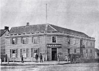 Bishops corner, corner of Armagh and Colombo Streets, Christchurch, 1867