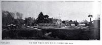 Fendalton tram turning in the Old Carlton mill Road at the intersection with Harper Avenue and Park Terrace, Christchurch, ca 1907