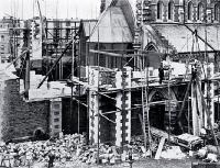 Construction being completed on the transept & chancel of the Christchurch Cathedral, begun in 1898 & completed 1904