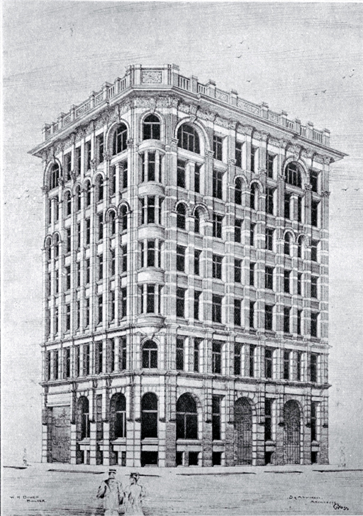 New Zealand Express Company Limited : sketch of the proposed building at the corner of Hereford and Manchester Streets, Christchurch. New Zealand Express Company Limited : sketch of the proposed building at the corner of Hereford and Manchester Streets, Christchurch.