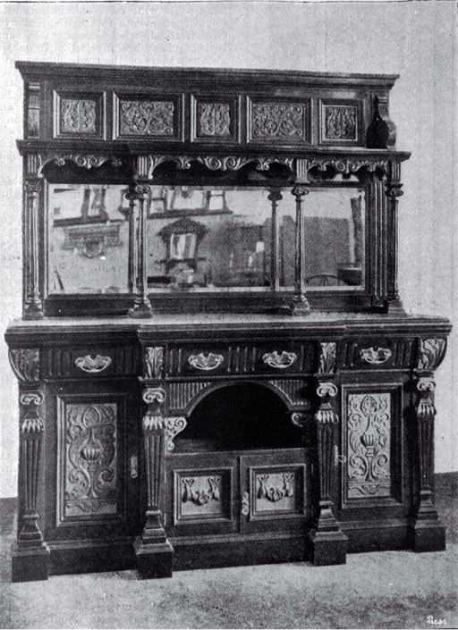 Handsome carved walnut sideboard Handsome carved walnut sideboard